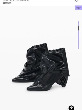 Desigual Black Slouchy Pointed-Toe Heeled Ankle Boots